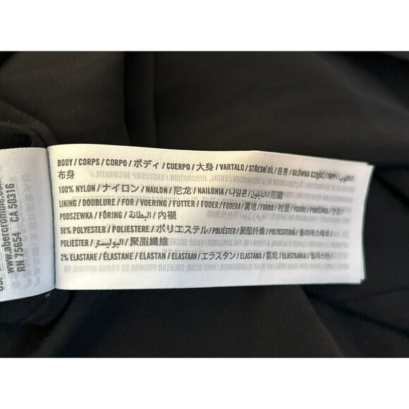 Abercrombie & Fitch Black Sequin Puff Sleeve Ruched Sleeves Medium Round Neck - Picture 5 of 6